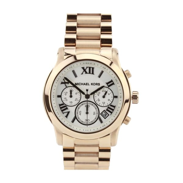 Unisex hodinky zlaté barvy s černobílým ciferníkem Michael Kors 