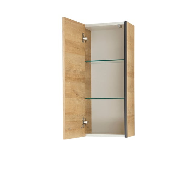Závěsná koupelnová skříňka v dekoru dubu v přírodní barvě 70x30 cm Quickset 395 – Pelipal-image-2