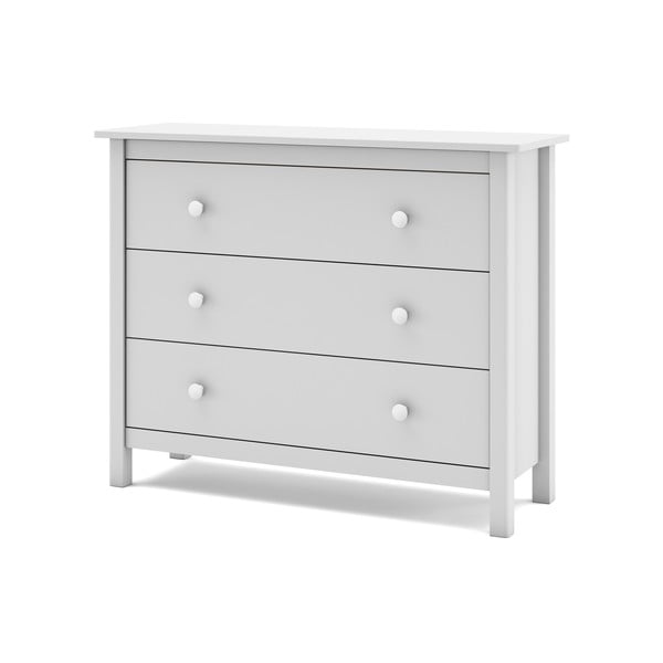 Bílá nízká dětská komoda z borovicového dřeva 100x80 cm Max – Marckeric-image-3