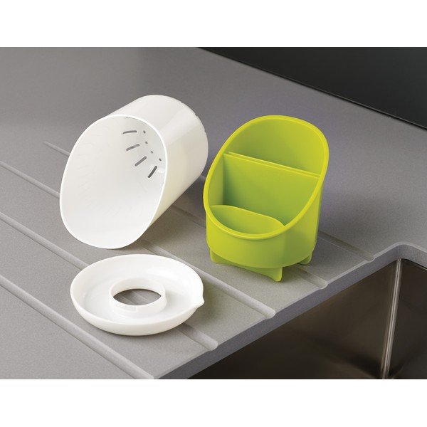 Bílo-zelený odkapávací stojánek na příbory a kuchyňské nástroje Joseph Joseph Dock-image-4