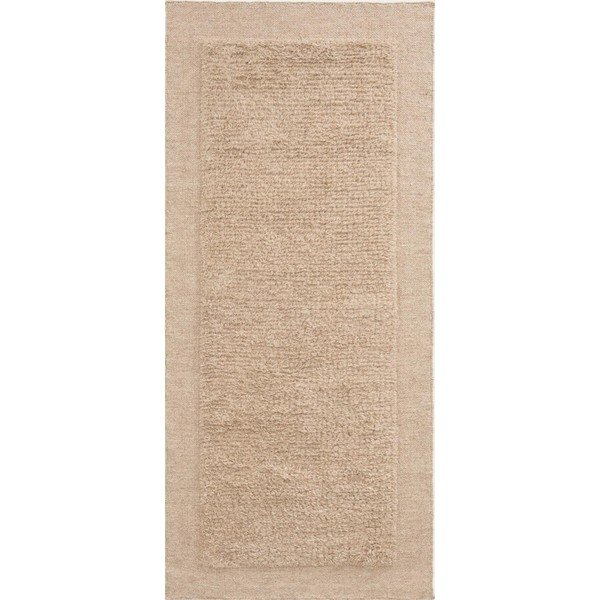 Béžový ručně tkaný vlněný běhoun 80x200 cm Marely – Kave Home