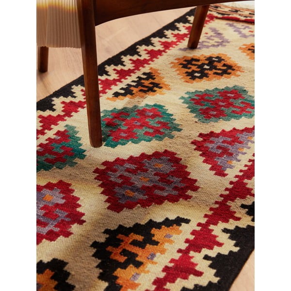 Červený oboustranný ručně tkaný vlněný běhoun 60x190 cm Kamal Kian – Nouristan-image-4