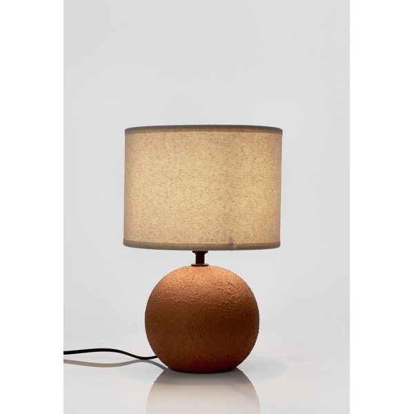Keramická stolní lampa v terakotové barvě s textilním stínidlem (výška 32 cm) Irvin – Yes Everyday-image-1