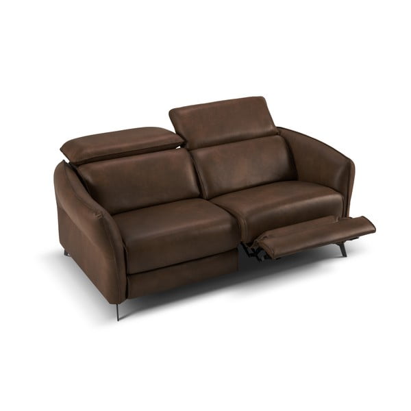 Tmavě hnědá kožená pohovka 103 cm Hubble – Windsor & Co Sofas-image-3