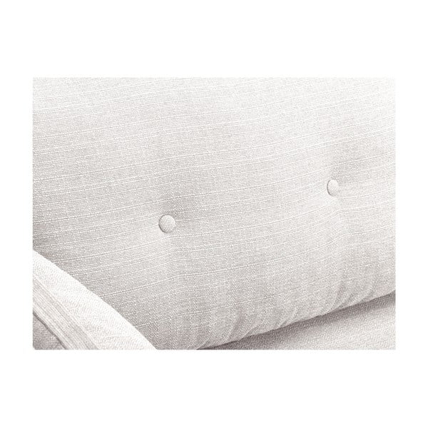 Krémově bílá třímístná pohovka Mazzini Sofas Elena, s lenoškou na levém rohu-image-4