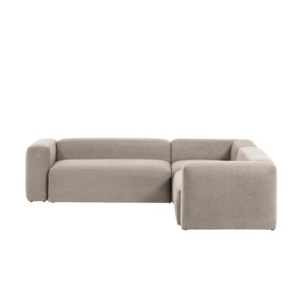 Béžová žinylková rohová pohovka Blok – Kave Home-image-2
