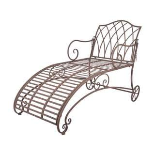 Hnědé kovové zahradní lehátko – Esschert Design
