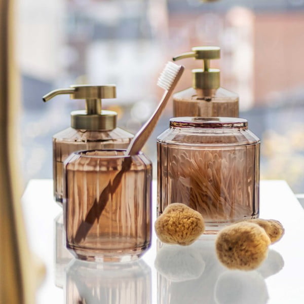 Hnědý skleněný kelímek na zubní kartáčky Vision – Mette Ditmer Denmark-image-3