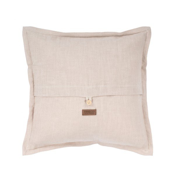 Béžový polštář s příměsí lnu Tiseco Home Studio, 45 x 45 cm-image-1