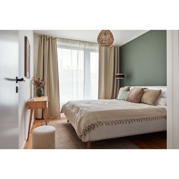 Světle šedá čalouněná dvoulůžková postel s úložným prostorem s roštem 160x200 cm Lotte – Meise Möbel-image-1