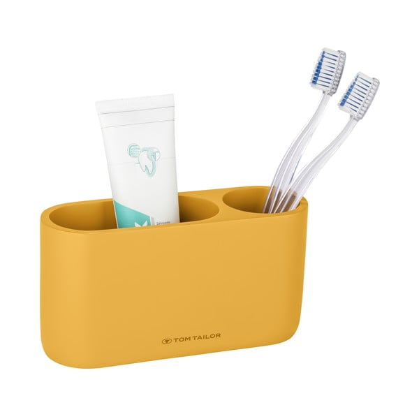 Kelímek na zubní kartáčky z polyresinu v hořčicové barvě Tom Tailor T-Color Bath – Wenko