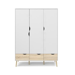Bílá šatní skříň 147x200 cm Oslo - Tvilum