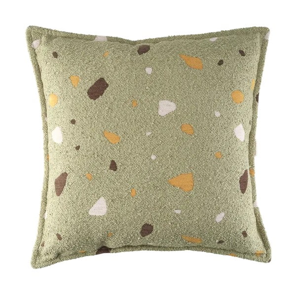 Zelený dětský pohovkový polštář z textilie bouclé/žinylkový Terrazzo Block – Wigiwama