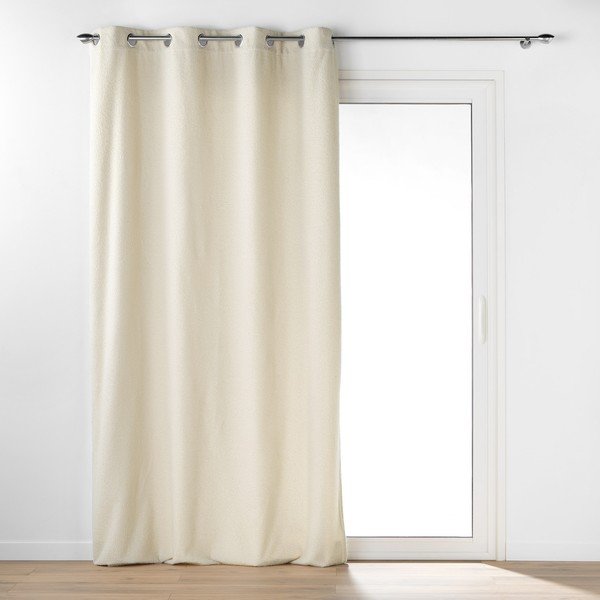 Krémový závěs z materiálu bouclé 140x240 cm Wooly – douceur d'intérieur