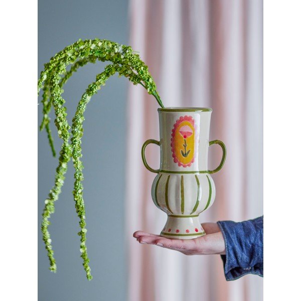 Béžová ručně malovaná váza z kameniny (výška 21 cm) Odina – Bloomingville-image-1
