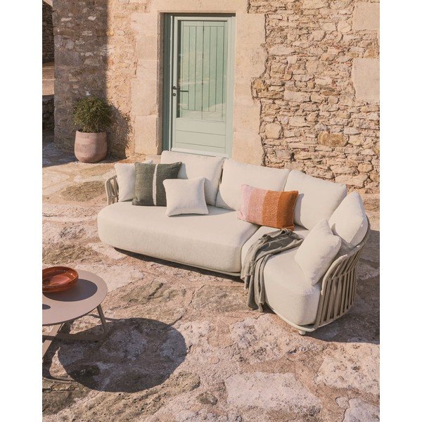 Béžová/taupe čalouněná zahradní pohovka Osani – Kave Home-image-1