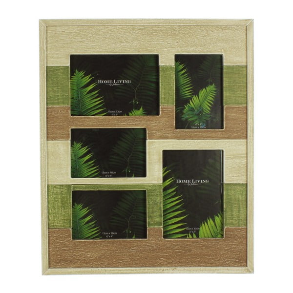 Zelenohnědý fotorámeček na pět fotek Juliana Home Amazonia, 40,5 x 48,5 cm