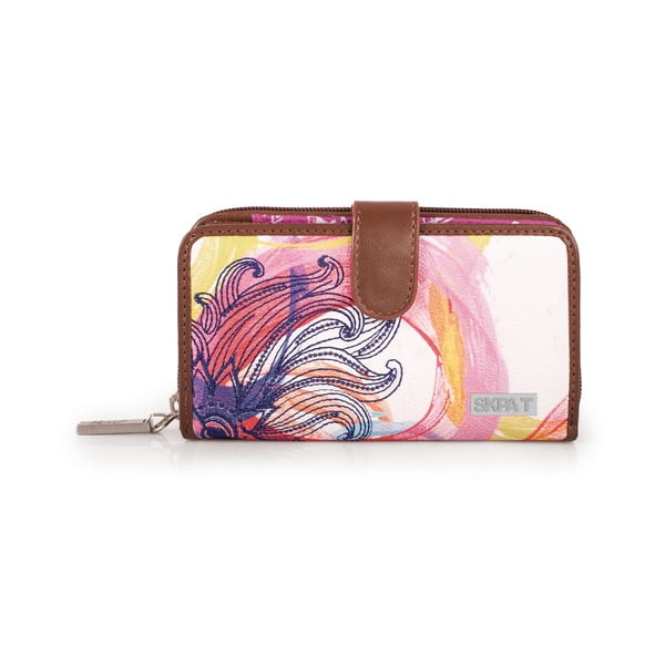 Bílo-růžová peněženka SKPA-T, 16 x 9 cm