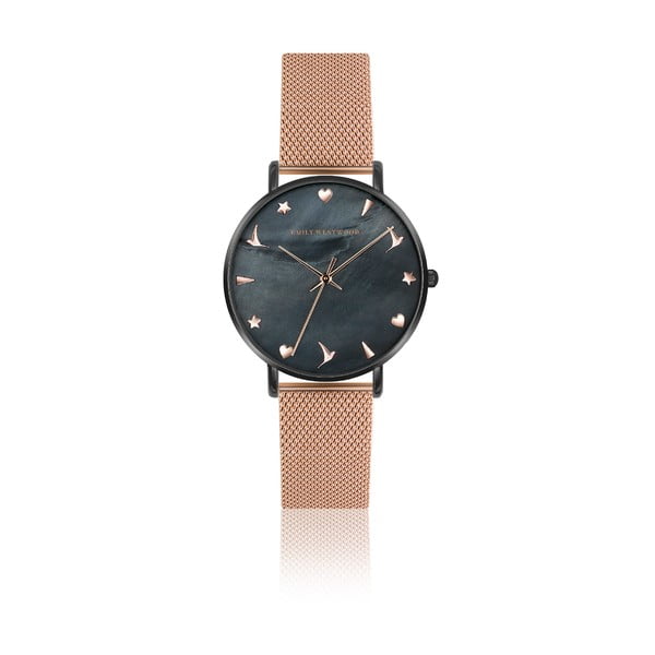 Dámské hodinky s páskem z nerezové oceli v růžovozlaté barvě Emily Westwood Noir