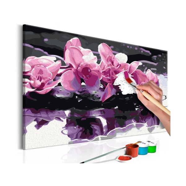 DIY set na tvorbu vlastního obrazu na plátně Artgeist Purple Orchid, 60 x 40 cm