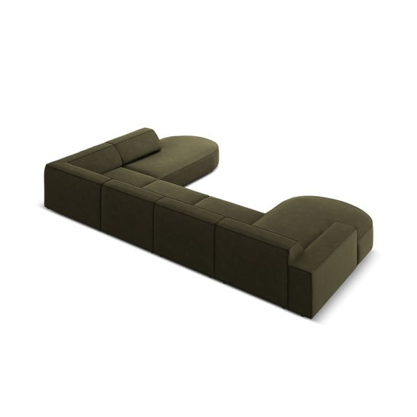 Zelená sametová rohová pohovka (pravý roh) Jodie - Micadoni Home-image-4