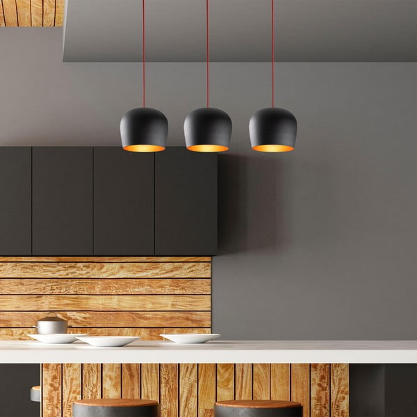Černé závěsné svítidlo s kovovým stínidlem Berceste – Opviq lights-image-2