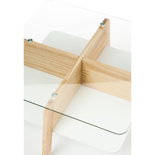 Konferenční stolek se skleněnou deskou v přírodní barvě 60x60 cm Varm – Tomasucci-image-2