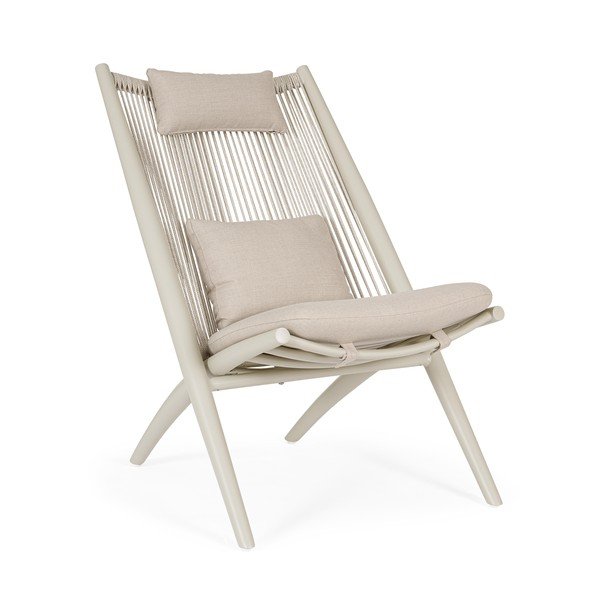 Béžové kovové zahradní křeslo Aloha – Bizzotto