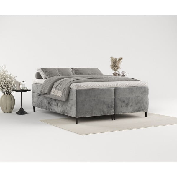Tmavě šedá boxspring postel s úložným prostorem 180x200 cm Araya – Maison de Rêve-image-3