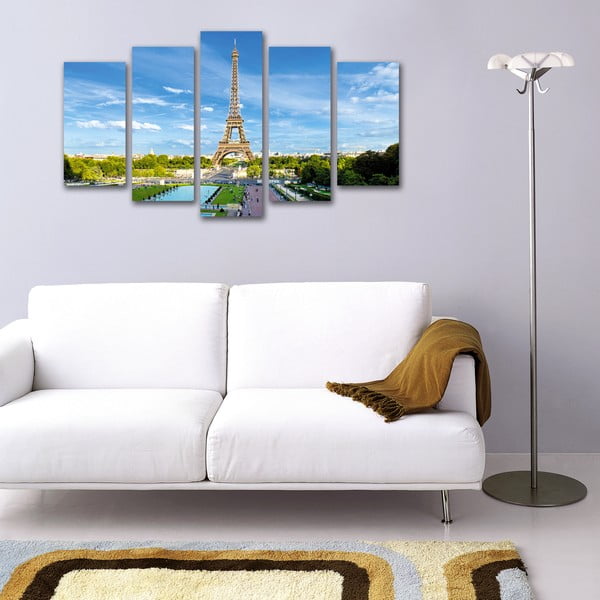 5dílný obraz Výhled na Eiffelovku