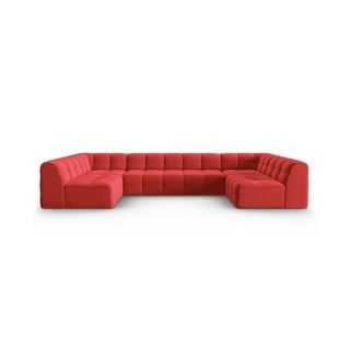 Červená sametová rohová pohovka (do "U") Kendal – Micadoni Home