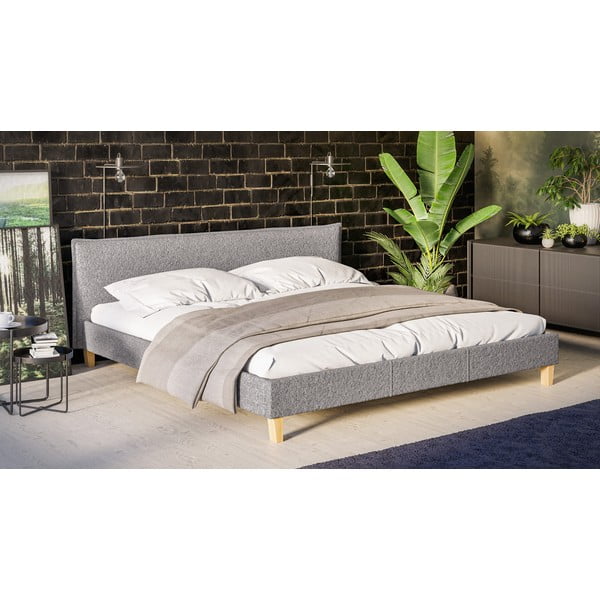 Šedá čalouněná dvoulůžková postel s roštem 200x200 cm Tina – Ropez-image-2