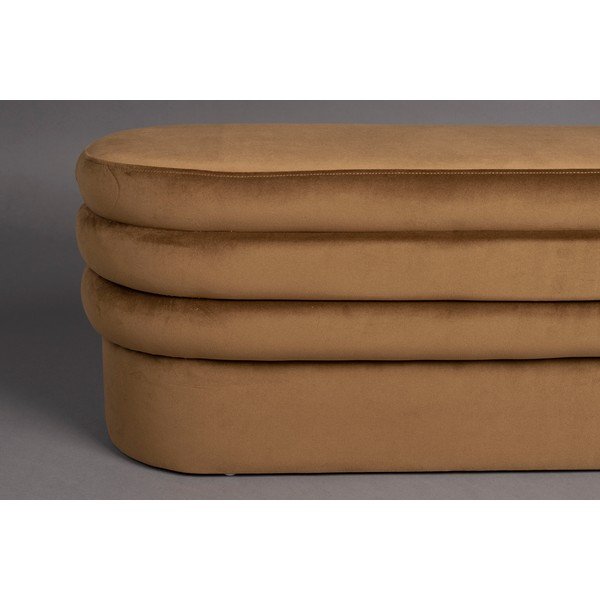 Hnědá sametová lavice Aditi – Dutchbone-image-4