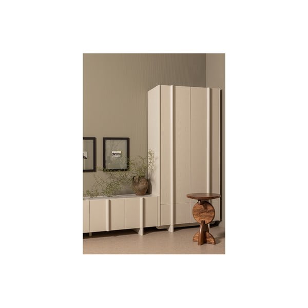 Krémový modulární TV stolek z borovicového dřeva 200x53 cm Basu – WOOOD-image-1