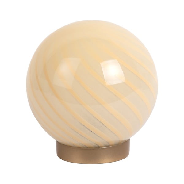Světle žlutá stolní lampa se skleněným stínidlem (výška 17 cm) Summer Globe – Leitmotiv