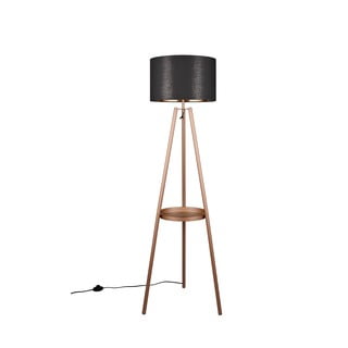 Hnědá stojací lampa s poličkou (výška 152 cm) Colette – Trio