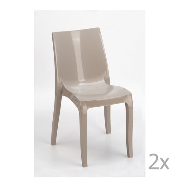 Sada 2 béžových  jídelních židlí Castagnetti Fashion
