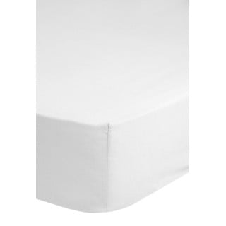 Bílé elastické prostěradlo z bavlněného saténu HIP, 180 x 200 cm