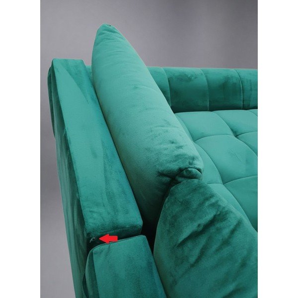 Tmavě zelená sametová rozkládací/s úložným prostorem rohová pohovka (pravý roh/s lenoškou) Nuage - II. jakost – Windsor & Co Sofas-image-4