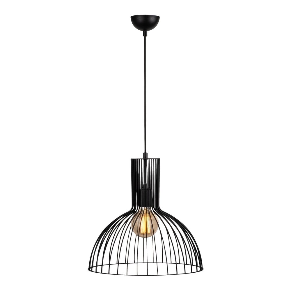 Černé závěsné svítidlo s kovovým stínidlem ø 38 cm Fellini – Opviq lights