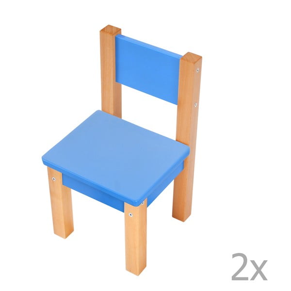 Sada 2 modrých dětských židliček Mobi furniture Mario