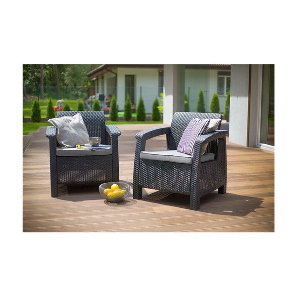 Tmavě šedé zahradní křeslo Corfu – Keter-image-1