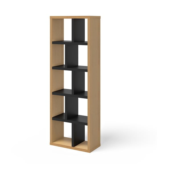 Knihovna v dekoru dubu v černo-přírodní barvě 70x198 cm Berlin – TemaHome-image-3