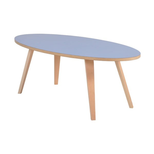 Modrý oválný konferenční stolek Garageeight Arvika, délka 114 cm
