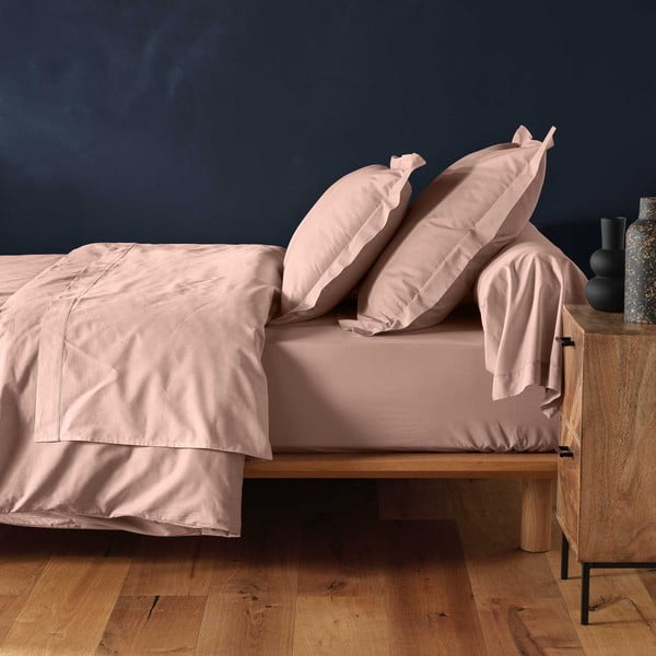 Růžové napínací bavlněné prostěradlo 180x200 cm Lina – douceur d'intérieur-image-2