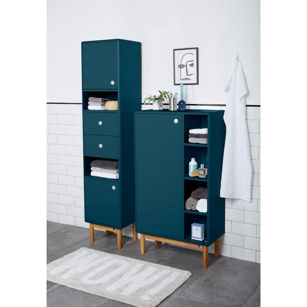 Vysoká závěsná koupelnová skříňka v petrolejové barvě 40x158 cm Color Bath – Tom Tailor-image-1