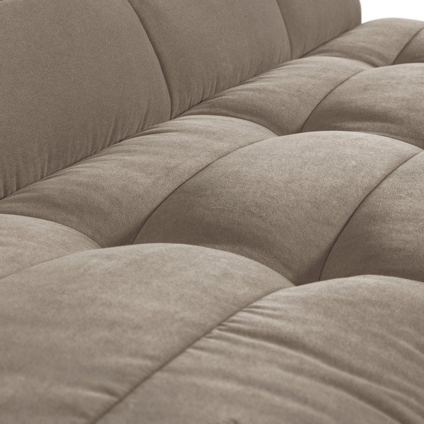 Taupe sametová polstrovaná lavice Cluster – vtwonen-image-1