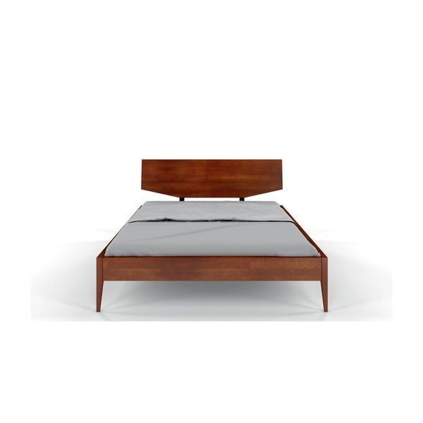 Tmavě hnědá dvoulůžková postel z bukového dřeva 200x200 cm Sund – Skandica-image-1