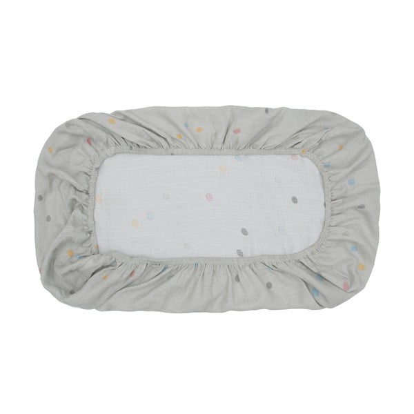 Šedé mušelínové dětské prostěradlo Kindsgut Dots, 60 x 120 cm-image-4