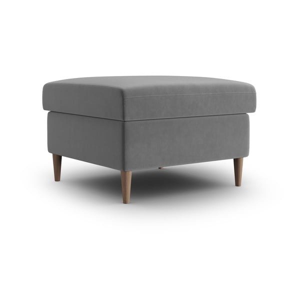 Světle šedá sametová podnožka Kyoto – Cosmopolitan Design-image-1